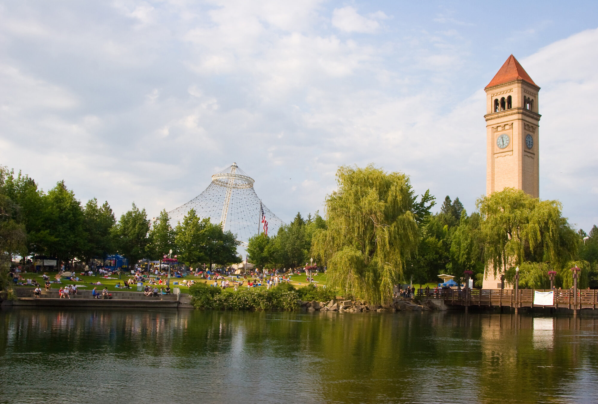 Downtown Spokane Clocktower and Pavilion during event